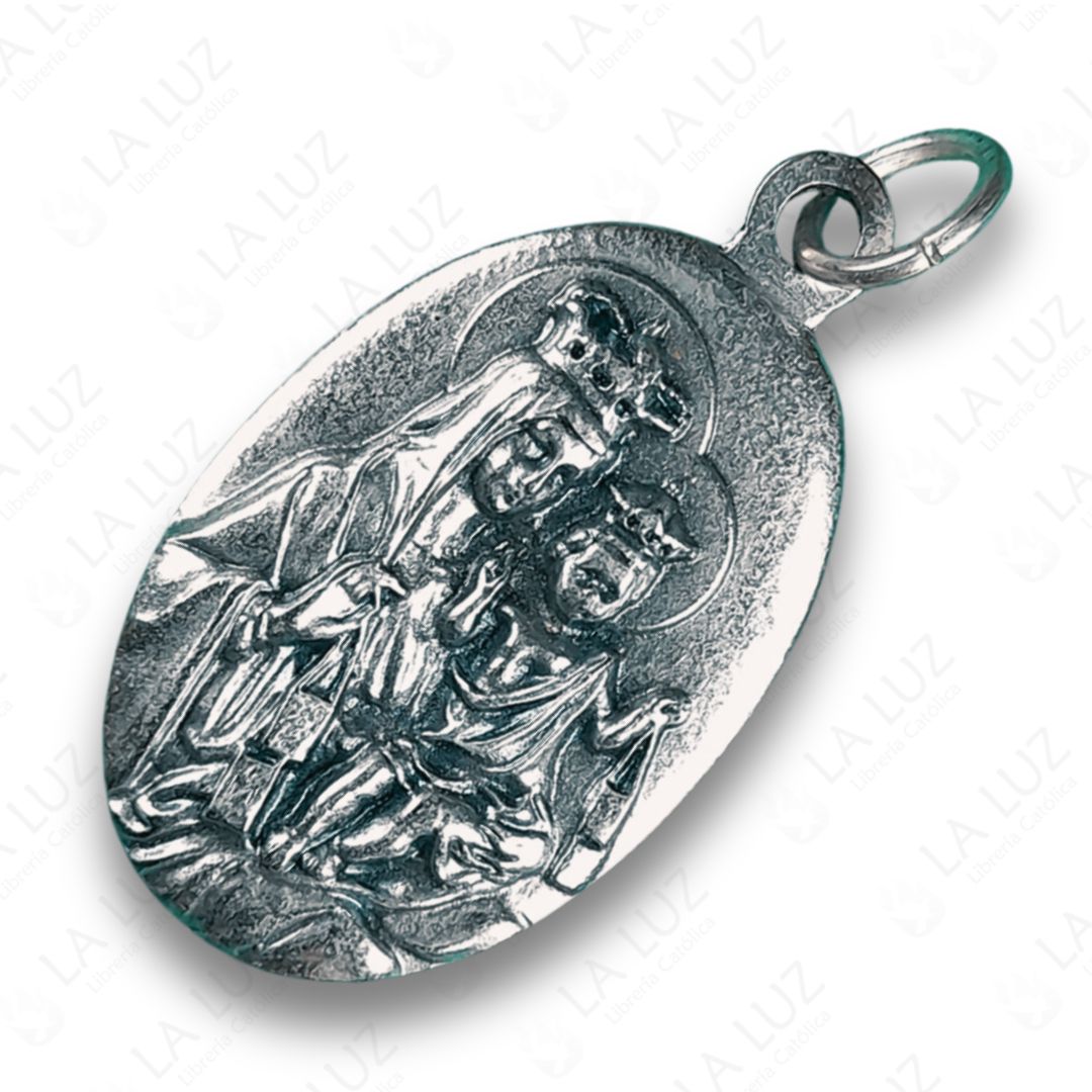 medalla-de-la virgen-del-carmen-metal-plateado-costado