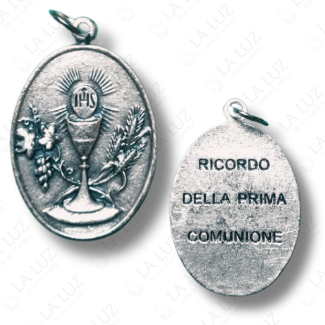 medalla-primera-comunion-metal-plateado-ovalado-ambos-lados